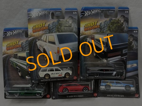 画像1: HOT WAGONS 5台セット　( '64  CHEVY NOVA WAGON / CUSTOM '66 GTO WAGON / DATSUN BLUEBIRD WAGON 510 / VOLVO 850 ESTATE /  '17 AUDI RS-6 AVANT ) (1)